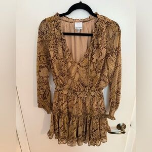 Skylar + Madison smocked ruffle mini dress